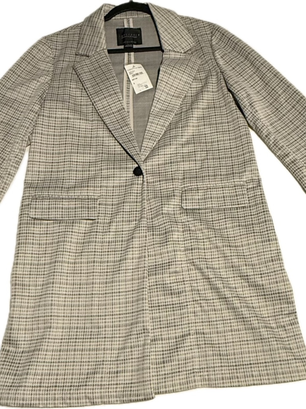 Sanctuary Gray Plaid Trench Jacket NWT